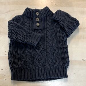 Baby gap thick Cable Knit Sweater with Button Detail and fleece neck